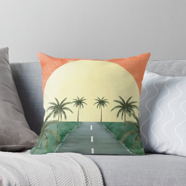 Item preview, Retro Coastal Road Wall Art – Palm Trees & Sunset Print designed and sold by NiceDigital.