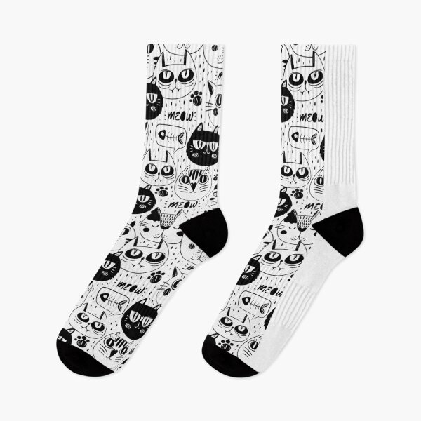Item preview, Funny Black and White Cat Pattern designed and sold by delroy66.