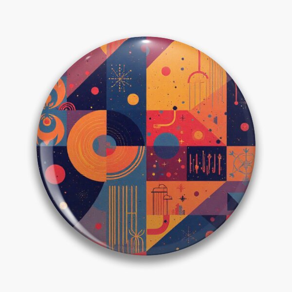 Item preview, Bold, angular patterns with vibrant colors, mixing triangles, circles, and squares in a modern art style. designed and sold by BossMeLady.