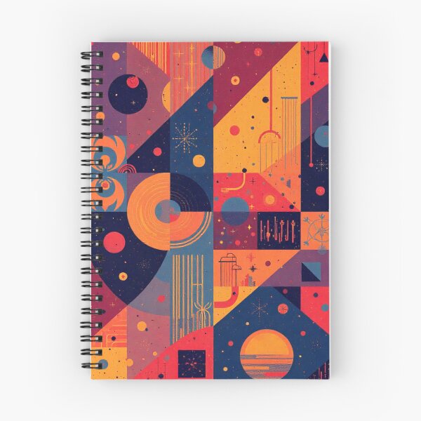 Item preview, Bold, angular patterns with vibrant colors, mixing triangles, circles, and squares in a modern art style. designed and sold by BossMeLady.