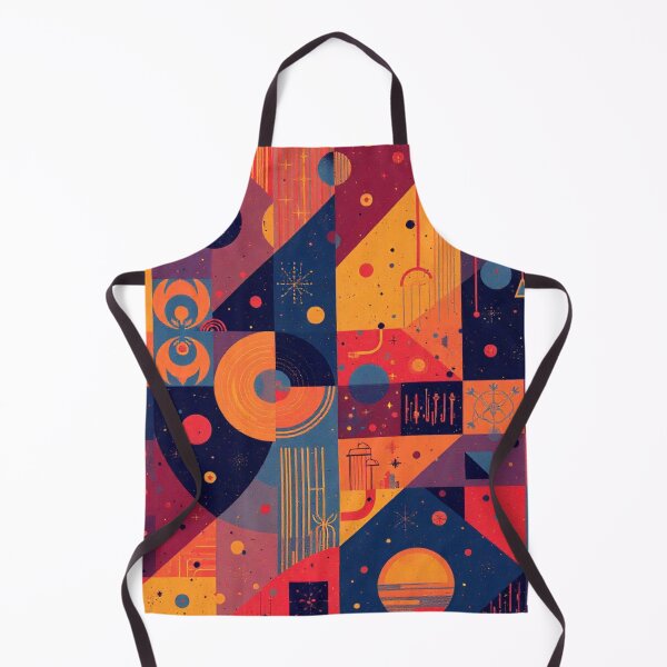 Item preview, Bold, angular patterns with vibrant colors, mixing triangles, circles, and squares in a modern art style. designed and sold by BossMeLady.