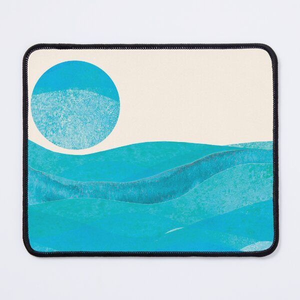 Item preview, Tranquil Blue Waves Flowing Beneath a Textured Sky and Rising Sun designed and sold by NiceDigital.