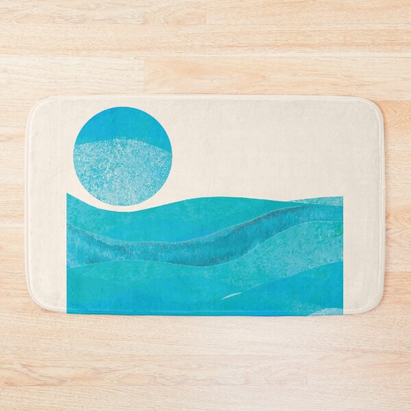 Item preview, Tranquil Blue Waves Flowing Beneath a Textured Sky and Rising Sun designed and sold by NiceDigital.