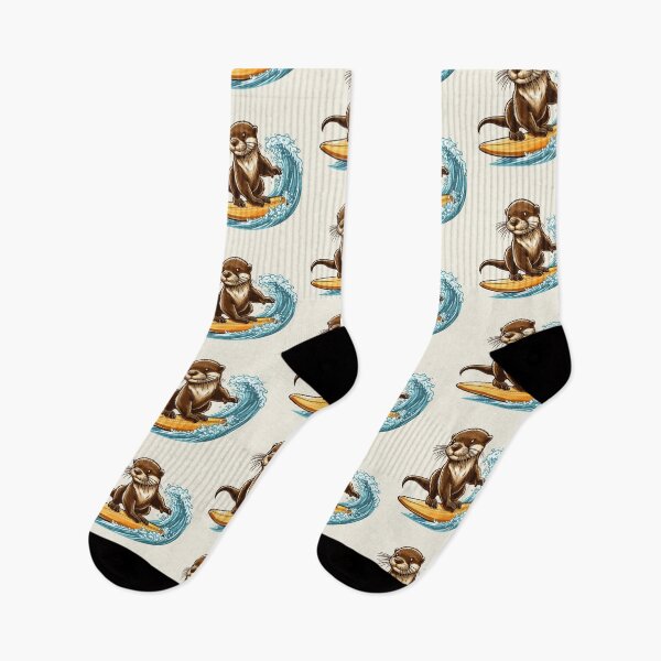 Item preview, Cute Surfing Otter Cartoon on a Wave designed and sold by Coffee Lifestyle.