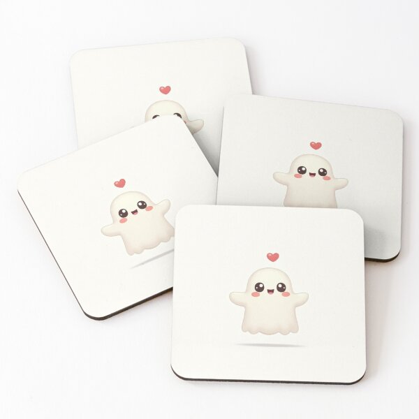 Item preview, "Cute Kawaii Ghost with Heart – Adorable Minimalist Spirit" designed and sold by TrendMesh.