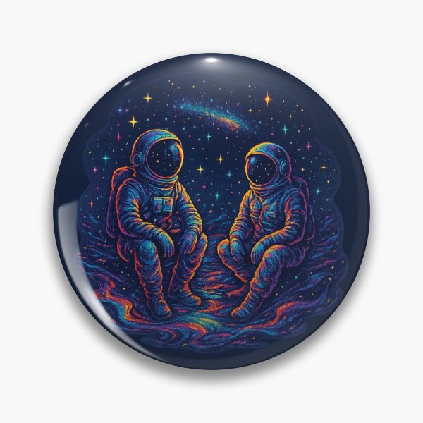 Item preview, Chill Astronauts in Neon Galaxy – Cosmic Aesthetic Spacecore Sticker designed and sold by HEERMANArt.