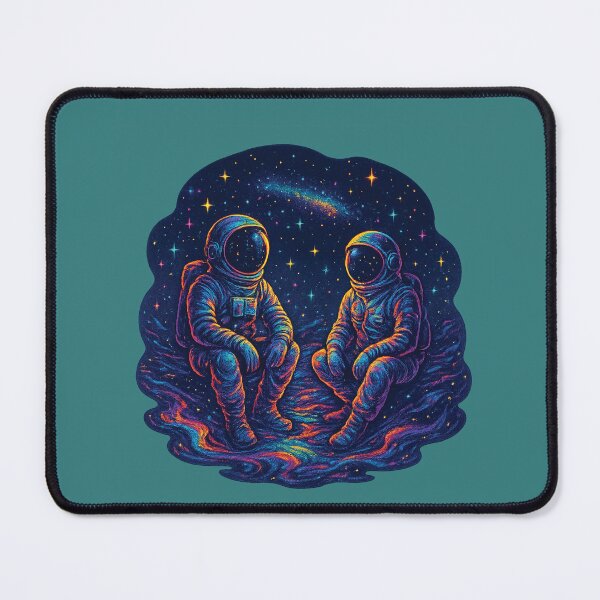 Item preview, Chill Astronauts in Neon Galaxy – Cosmic Aesthetic Spacecore Sticker designed and sold by HEERMANArt.