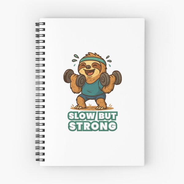 Item preview, Slow But Strong – Funny Cartoon Sloth Gym Workout Design designed and sold by huntersdesign03.