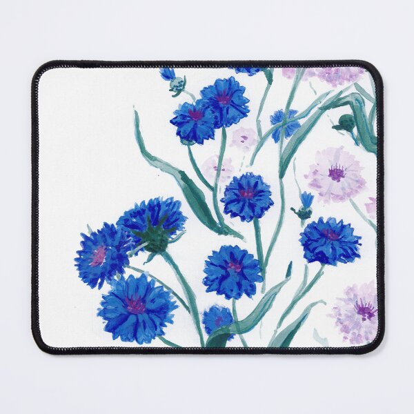 Item preview, A Tangle of Cornflowers In Gouache designed and sold by Rymdunge Art.