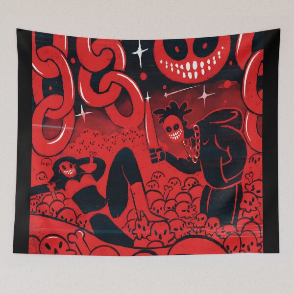 Item preview, halloween horror nights Grim Halloween Couple in Skull Pit Horror Art designed and sold by Uglyandcute.