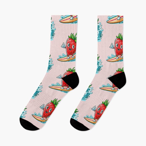 Item preview, Funny Surfing Strawberry Cartoon – Summer Fruit Vibes designed and sold by Coffee Lifestyle.