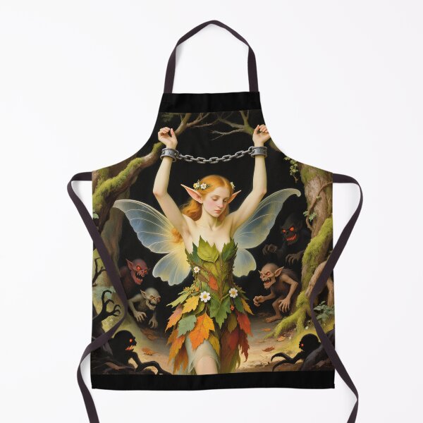Item preview, Chained magical Fairy surrounded by evil goblins Fey Folk art designed and sold by Vintage Designs +.