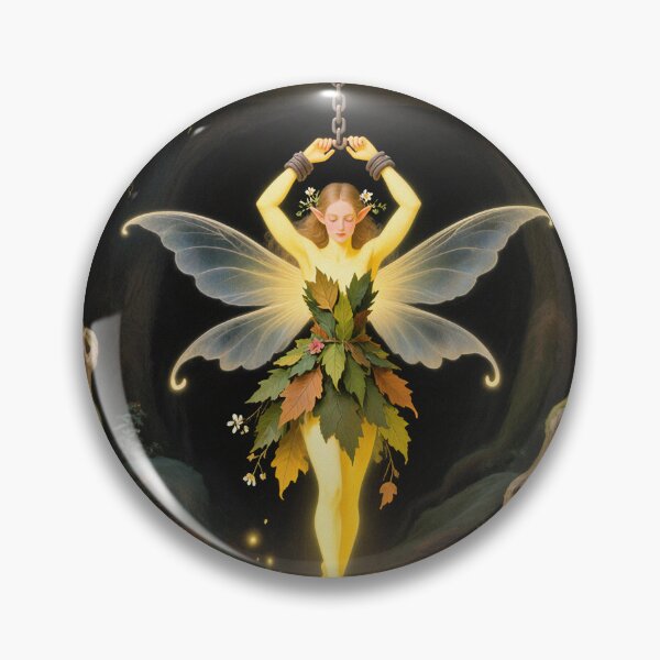 Item preview, Chained magical Fairy surrounded by evil goblins Fey Folk art designed and sold by Vintage Designs +.