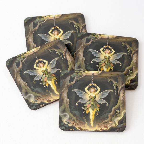 Item preview, Chained magical Fairy surrounded by evil goblins Fey Folk art designed and sold by Vintage Designs +.