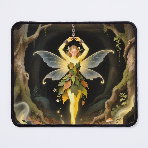 Item preview, Chained magical Fairy surrounded by evil goblins Fey Folk art designed and sold by Vintage Designs +.