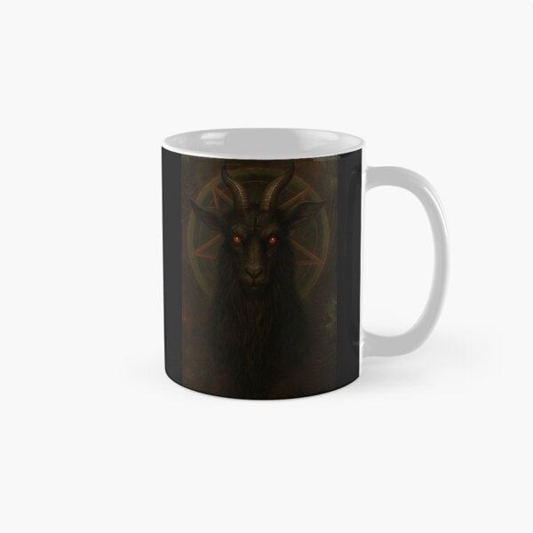 Item preview, halloween horror nights Demonic Goat Head with Glowing Eyes Occult Art designed and sold by Uglyandcute.