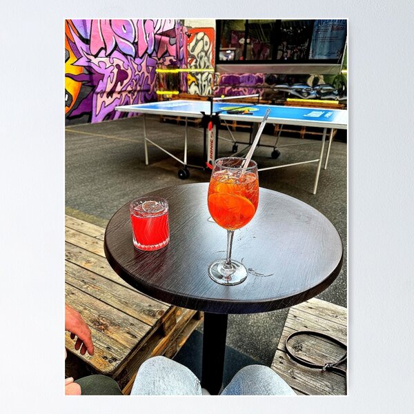 Item preview, Urban Aperitivo Vibes – Street Bar Scene with Cocktails, Ping Pong & Graffiti | Colorful City Lifestyle Art designed and sold by NatureChampion.