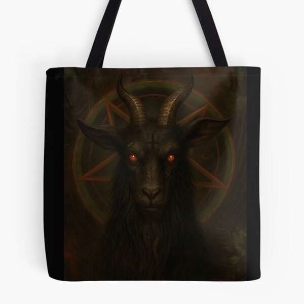 Item preview, halloween horror nights Demonic Goat Head with Glowing Eyes Occult Art designed and sold by Uglyandcute.