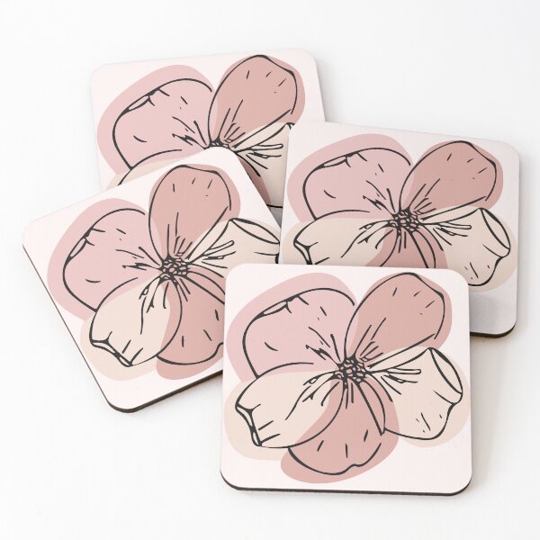 Item preview, Buttercup Flower Illustration – Minimal Botanical Line Art in Soft Pink Pastels designed and sold by ABBracher Design .