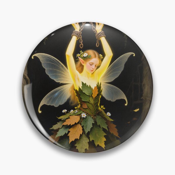 Item preview, Chained magical Fairy surrounded by evil goblins Fey Folk art designed and sold by Vintage Designs +.