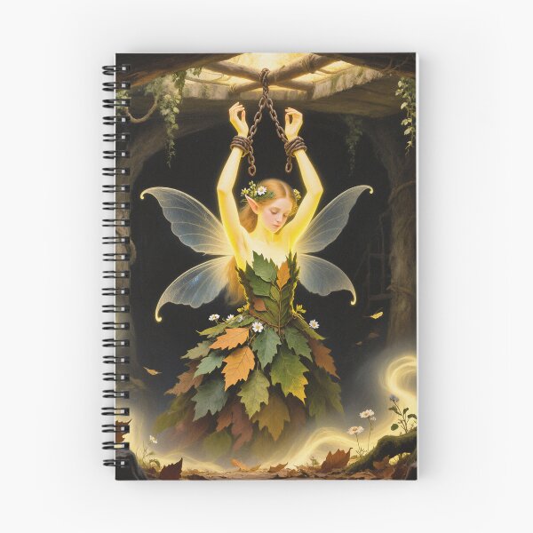 Item preview, Chained magical Fairy surrounded by evil goblins Fey Folk art designed and sold by Vintage Designs +.