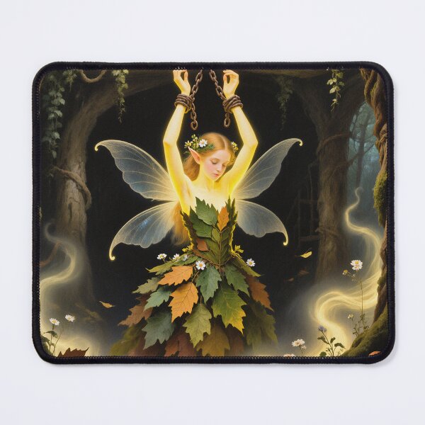 Item preview, Chained magical Fairy surrounded by evil goblins Fey Folk art designed and sold by Vintage Designs +.