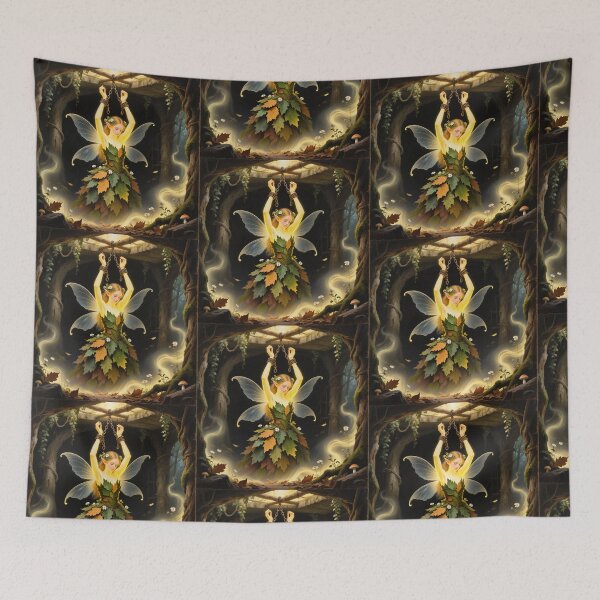 Item preview, Chained magical Fairy surrounded by evil goblins Fey Folk art designed and sold by Vintage Designs +.