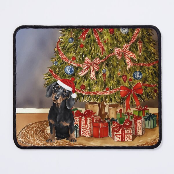Item preview, Christmas Dachshund Christmas Tree Dog Puppy Watercolor designed and sold by Magnolia Valley Art.