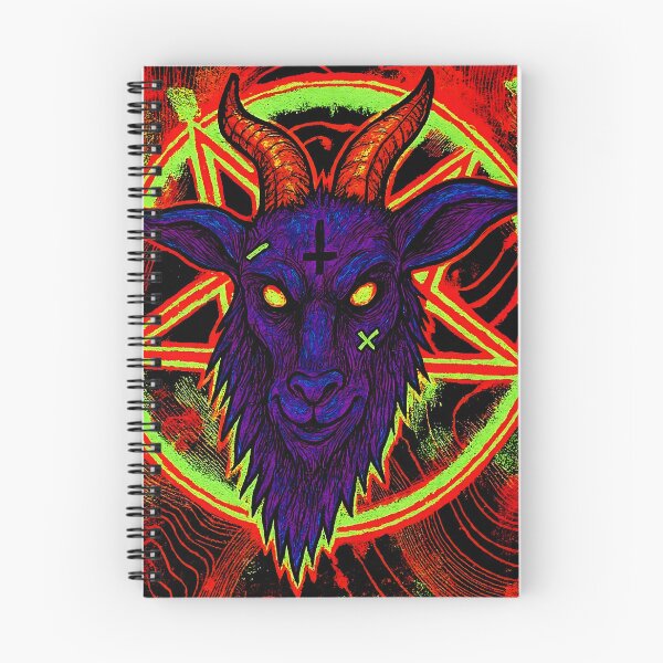 Item preview, halloween horror nights Demonic Goat Head with Glowing Eyes Occult Art designed and sold by Uglyandcute.