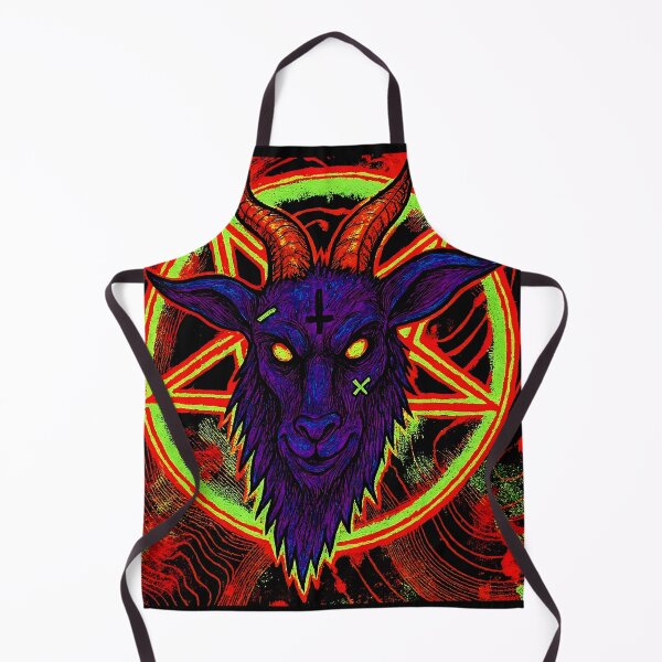 Item preview, halloween horror nights Demonic Goat Head with Glowing Eyes Occult Art designed and sold by Uglyandcute.