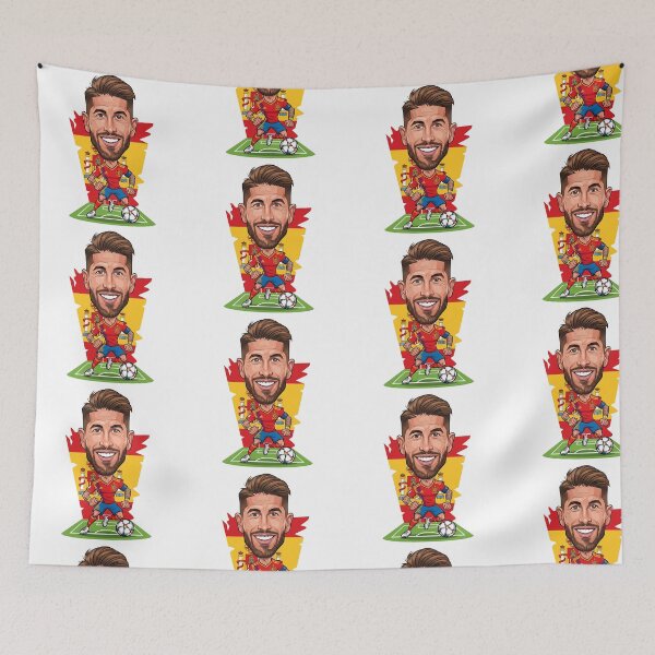 Item preview, Zabawna karykatura Sergio Ramos Hiszpański piłkarz  designed and sold by vectorlove.