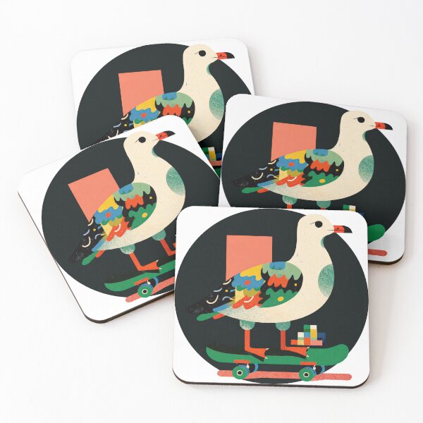 Item preview, Skater Seagull: Vibrant Urban Rebel with Geometric Swagger designed and sold by ForeverPrintsOK.