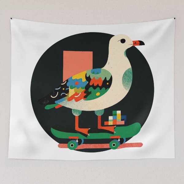Item preview, Skater Seagull: Vibrant Urban Rebel with Geometric Swagger designed and sold by ForeverPrintsOK.
