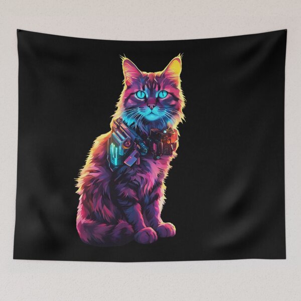 Item preview, Cyber cat with neon glow 1 designed and sold by Neon G.