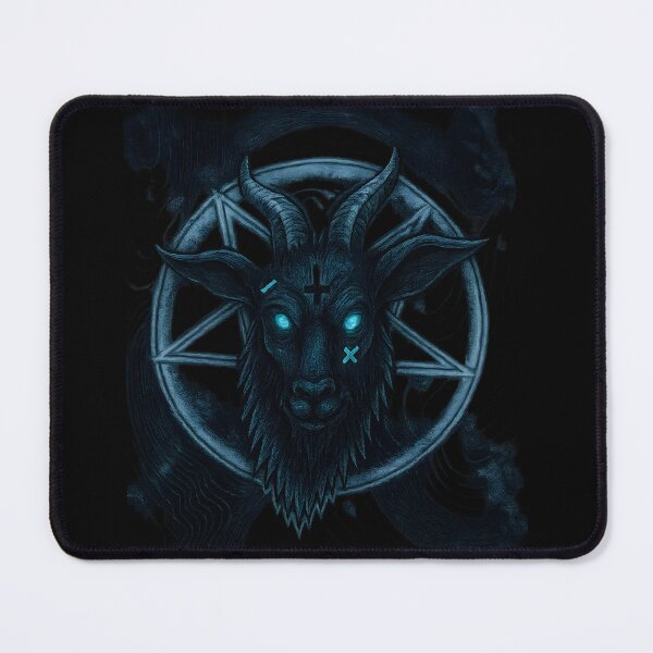 Item preview, Demonic Goat Head with Glowing Eyes Occult Art designed and sold by Uglyandcute.