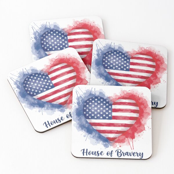 Item preview, House of Bravery Watercolor Flag (1) designed and sold by InkoraLab.