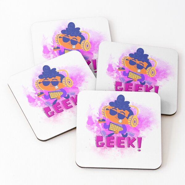 Item preview, Geek Guy with Laptop – Colorful Programmer with Headphones designed and sold by Lunaria Arts.