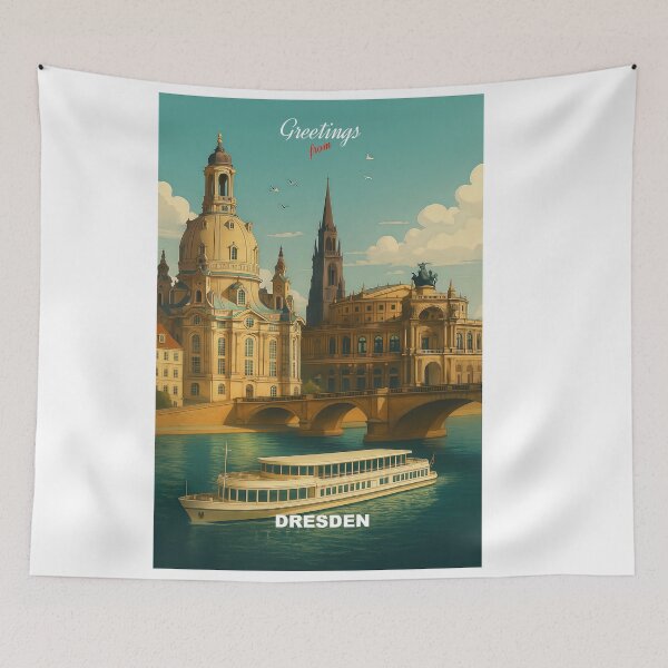 Item preview, Greetings from DRESDEN Germany - Modern Colorful City View designed and sold by Earth Celebration Designs.