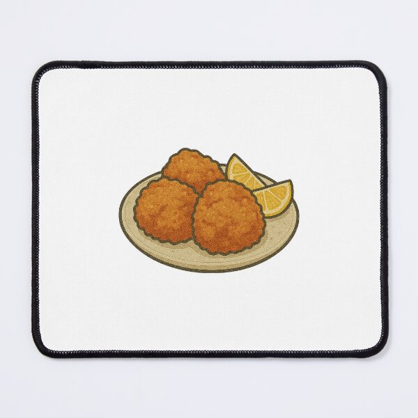 Item preview, Karaage Japanese Fried Chicken Art – Crispy Chicken Illustration with Lemon Wedges designed and sold by Vendeloc.
