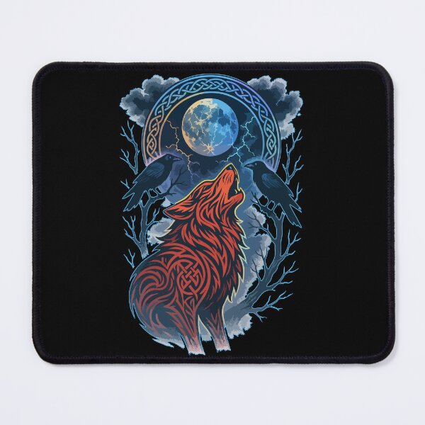 Item preview, Cool Fenrir Wolf Hugin Munin Ravens Valhalla Norse designed and sold by TomFrontierArt.