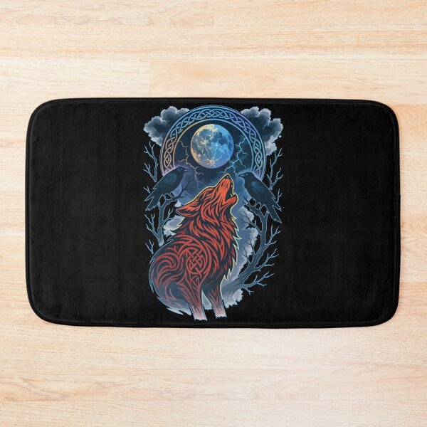 Item preview, Genial Fenrir Lobo Hugin Munin Cuervos Valhalla Nórdico designed and sold by TomFrontierArt.