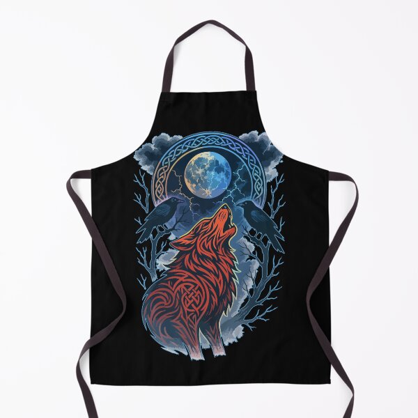 Item preview, Genial Fenrir Lobo Hugin Munin Cuervos Valhalla Nórdico designed and sold by TomFrontierArt.