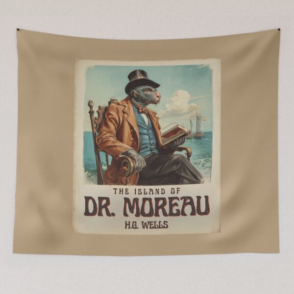 Item preview, A Vintage Poster of The Island of Dr. Moreau - H.G. Wells designed and sold by GoodOldVintage.