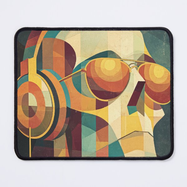 Item preview, Colorful Cubist Skull with Headphones and Sunglasses designed and sold by Moss and Moon Studio.