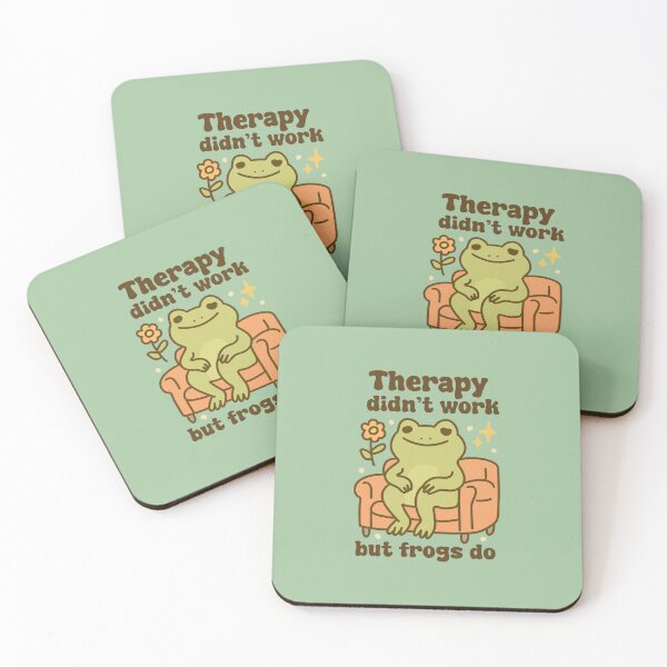 Item preview, Therapy didn’t work but frogs do - funny frog mental health sticker designed and sold by SnugbugStudios.