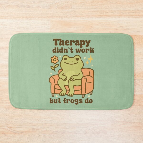 Item preview, Therapy didn’t work but frogs do - funny frog mental health sticker designed and sold by SnugbugStudios.