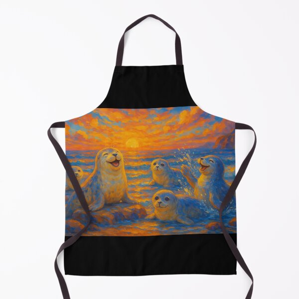 Item preview, Harbor Seals Playing at Sunset designed and sold by DamioPolArt.
