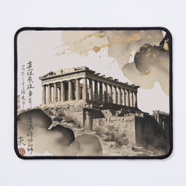Item preview, Athenian Parthenon atop the Acropolis rendered in a traditional Japanese style with meticulous detail. designed and sold by 123ks.
