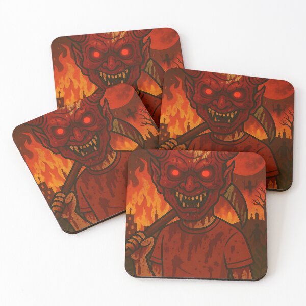 Item preview, Blood-Soaked Devil Mask Killer Halloween Art designed and sold by Uglyandcute.