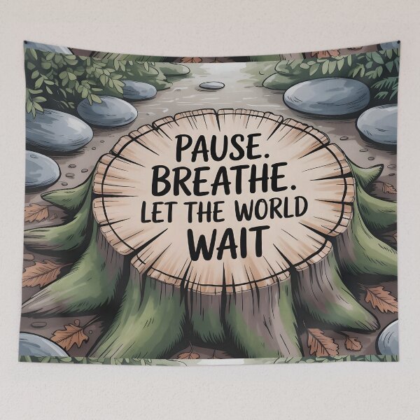 Item preview, Pause and Breathe – Mindfulness Art in a Serene Forest Retreat designed and sold by MoMidoStore.